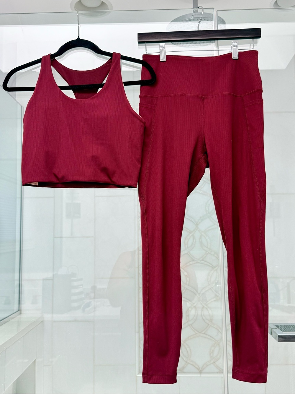 MPG Sport Ribbed Activewear Set - Longline Bra + Performance Leggings